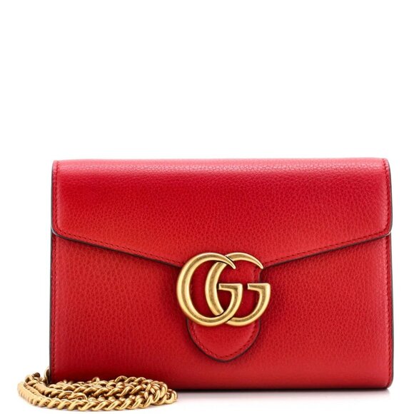 Gucci GG Marmont Chain Wallet Leather Mini reb-760-091825 - Picture 1 of 7